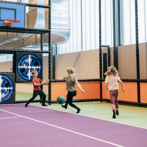 Multi-sport-arena-with-air-track-and-dodgeattack